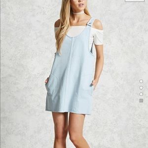 Forever 21 Overall Denim Jumper Dress